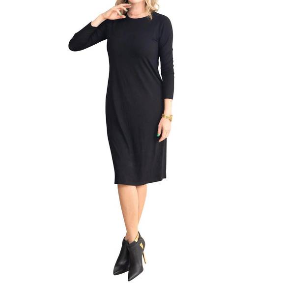 NEW DANIELLA FAYE basic ribbed dress in black - Picture 1 of 1